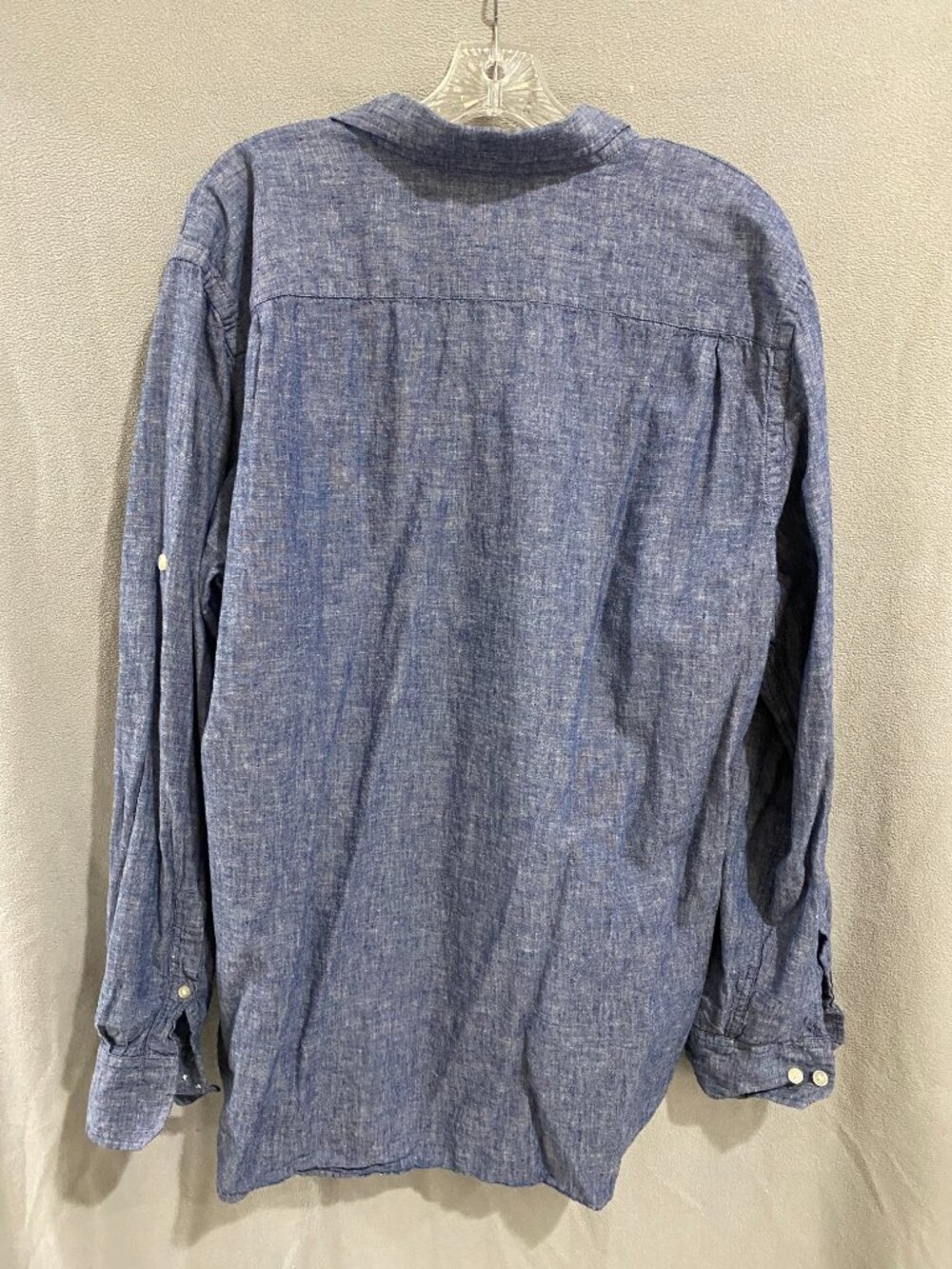Banana Republic Men's XL Blue Linen Cotton Button-Up Shirt Long Sleeve Linen - Picture 2 of 6